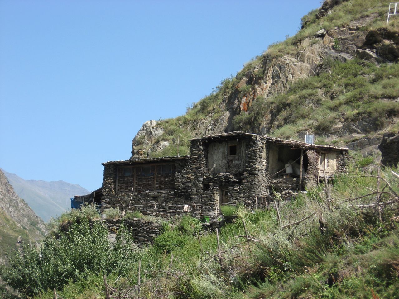 House with solar panel in Khevsureti