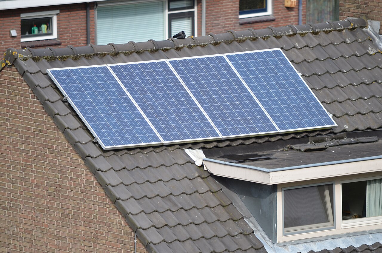 Solar panel on a roof The Netherlands