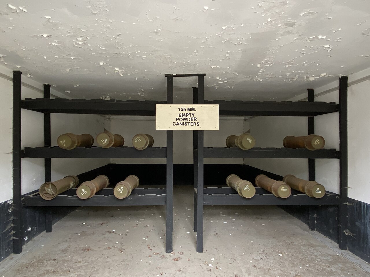 Ammo storage display at Battery Wansboro, Fort Flagler